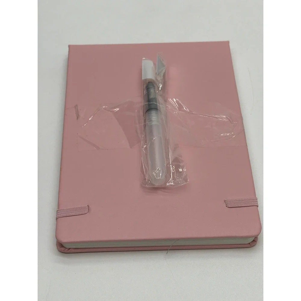 Pink Hardcover Watercolor Sketchbook Landscape Journal with Water Brush Pen Set